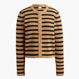J. Crew - Striped Cotton Lady Jacket Cardigan Sweater, Size Medium